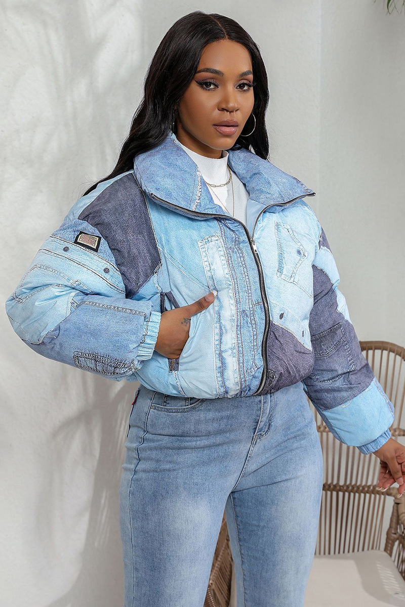 Women's Trendy Denim Print Cotton Jacket
