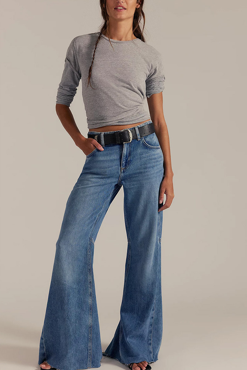 Ladies Elegant Flares High Waist Slim Fit Jeans