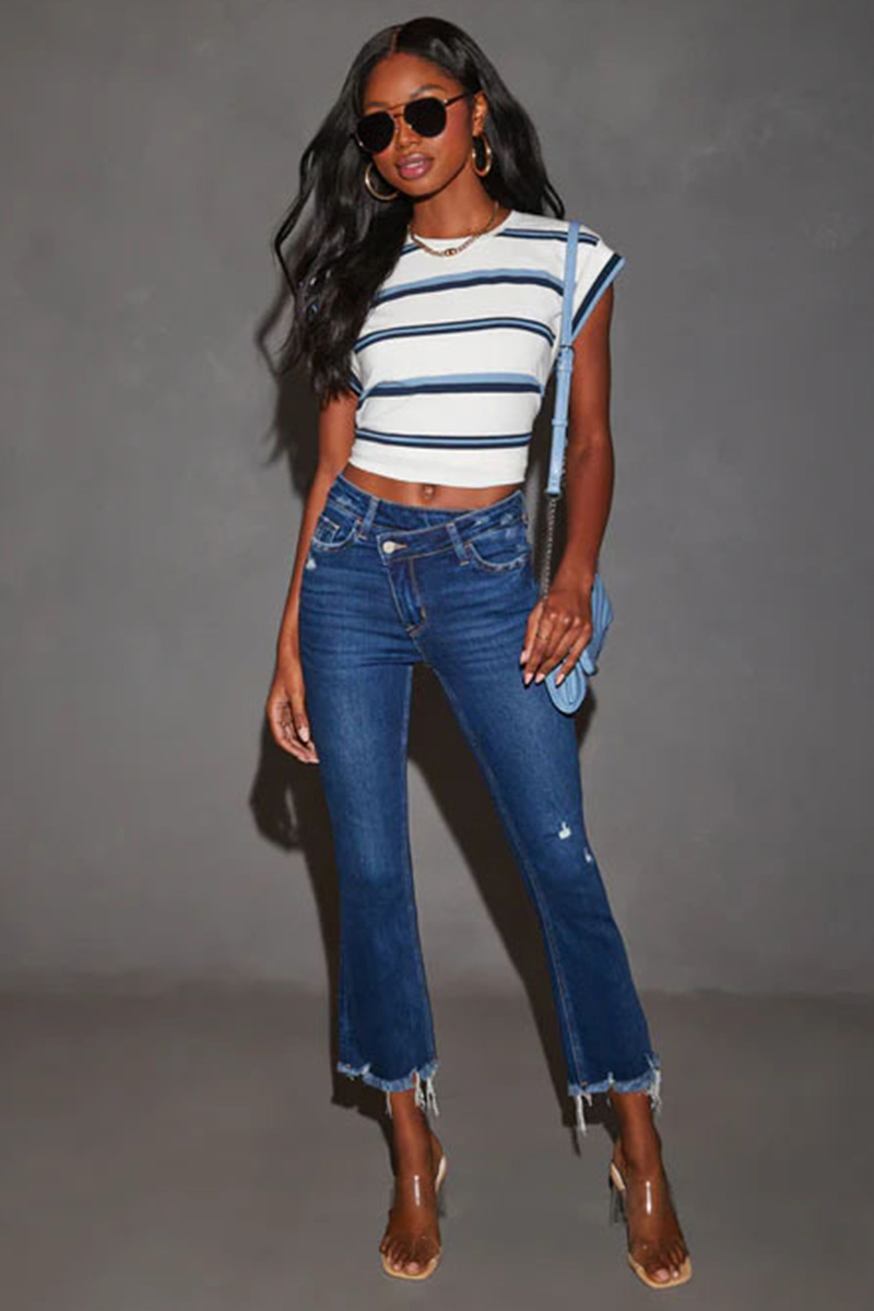 Women's Casual High-Waist Tailored Slim Jeans