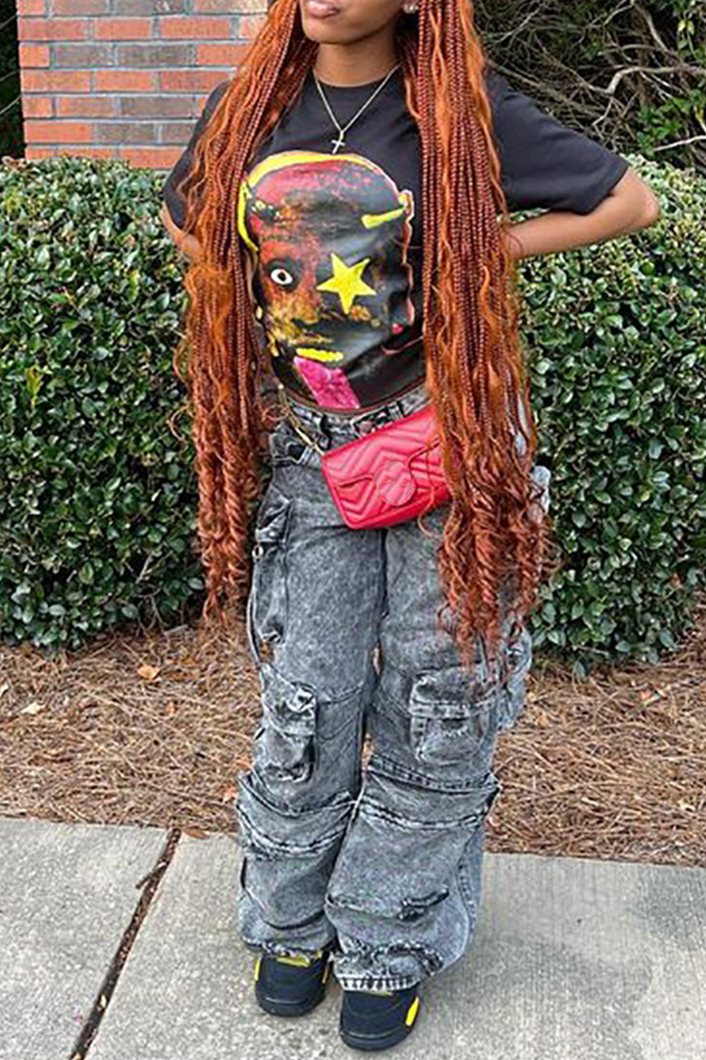 Multi Pocket Cargo Jeans For Women Stylish Utility Wear