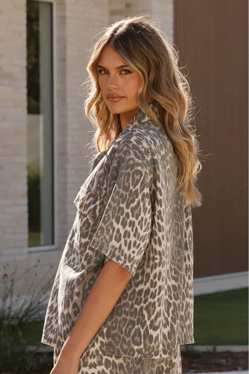 Women's Casual Loose Pocket Tee And Denim Shorts Two Piece Set