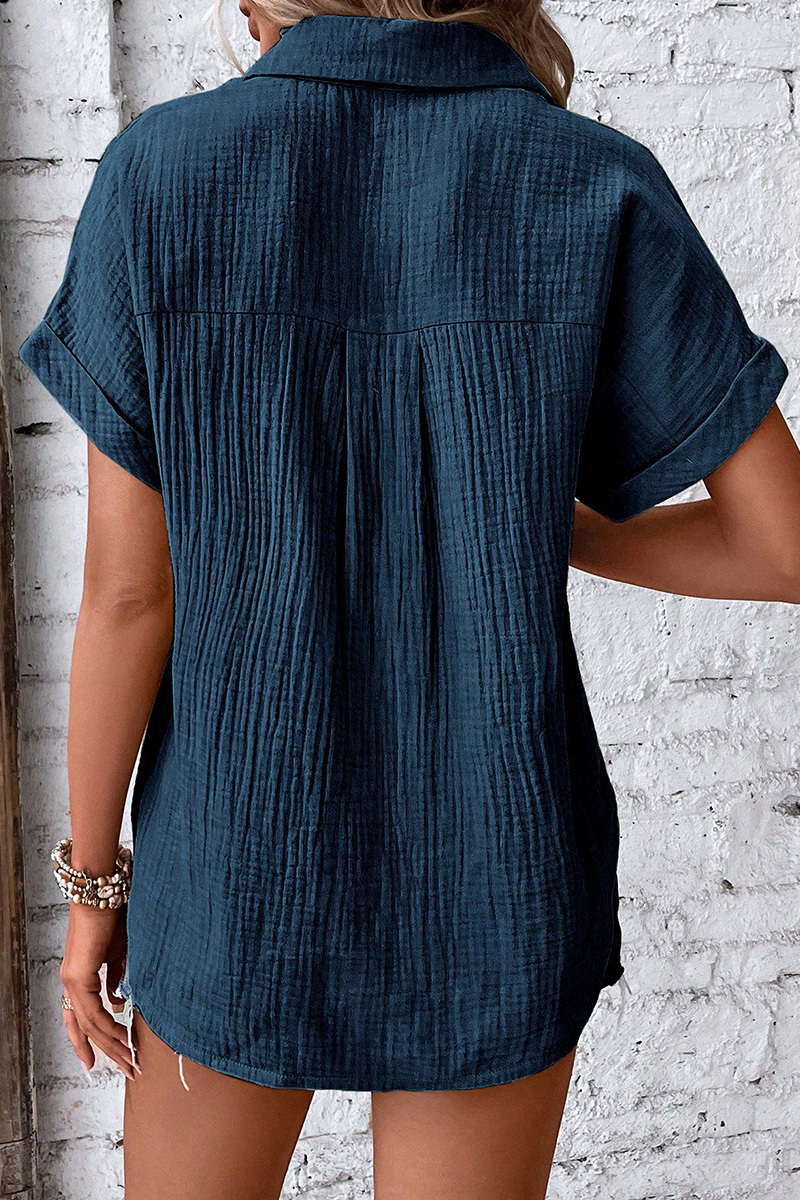 Classic Women's Cotton Solid Button Down Shirt