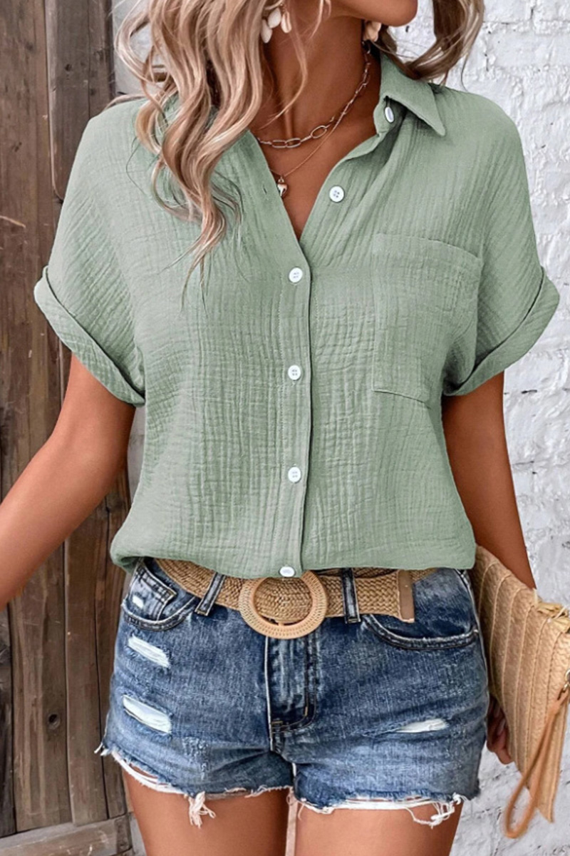 Classic Women's Cotton Solid Button Down Shirt