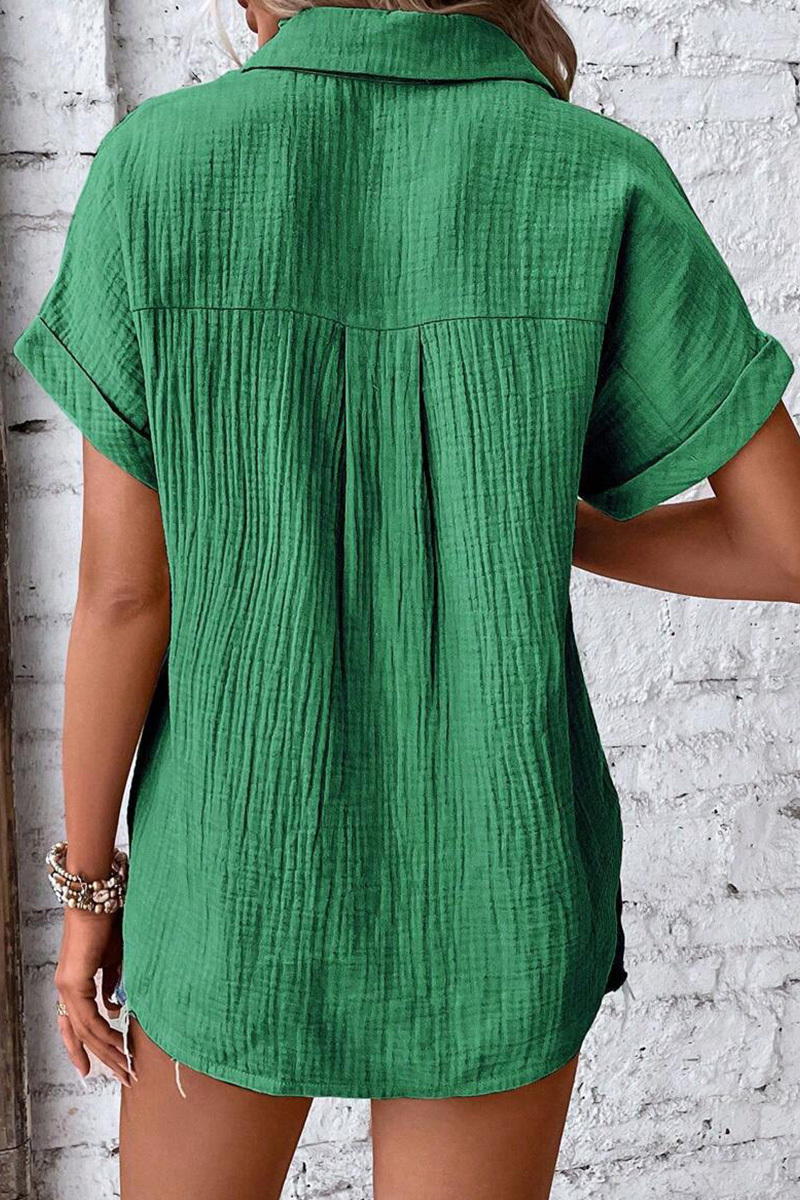 Classic Women's Cotton Solid Button Down Shirt