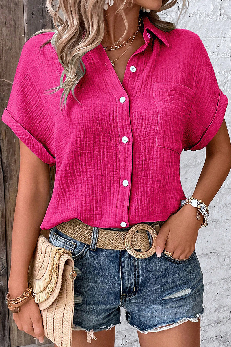 Classic Women's Cotton Solid Button Down Shirt