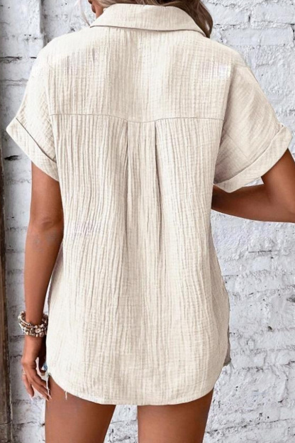 Classic Women's Cotton Solid Button Down Shirt