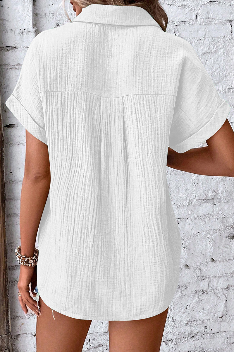 Classic Women's Cotton Solid Button Down Shirt