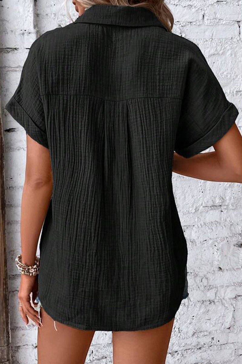 Classic Women's Cotton Solid Button Down Shirt