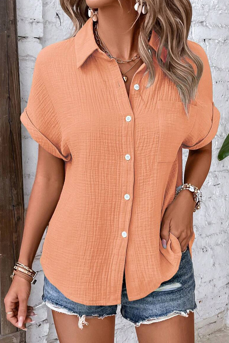 Classic Women's Cotton Solid Button Down Shirt