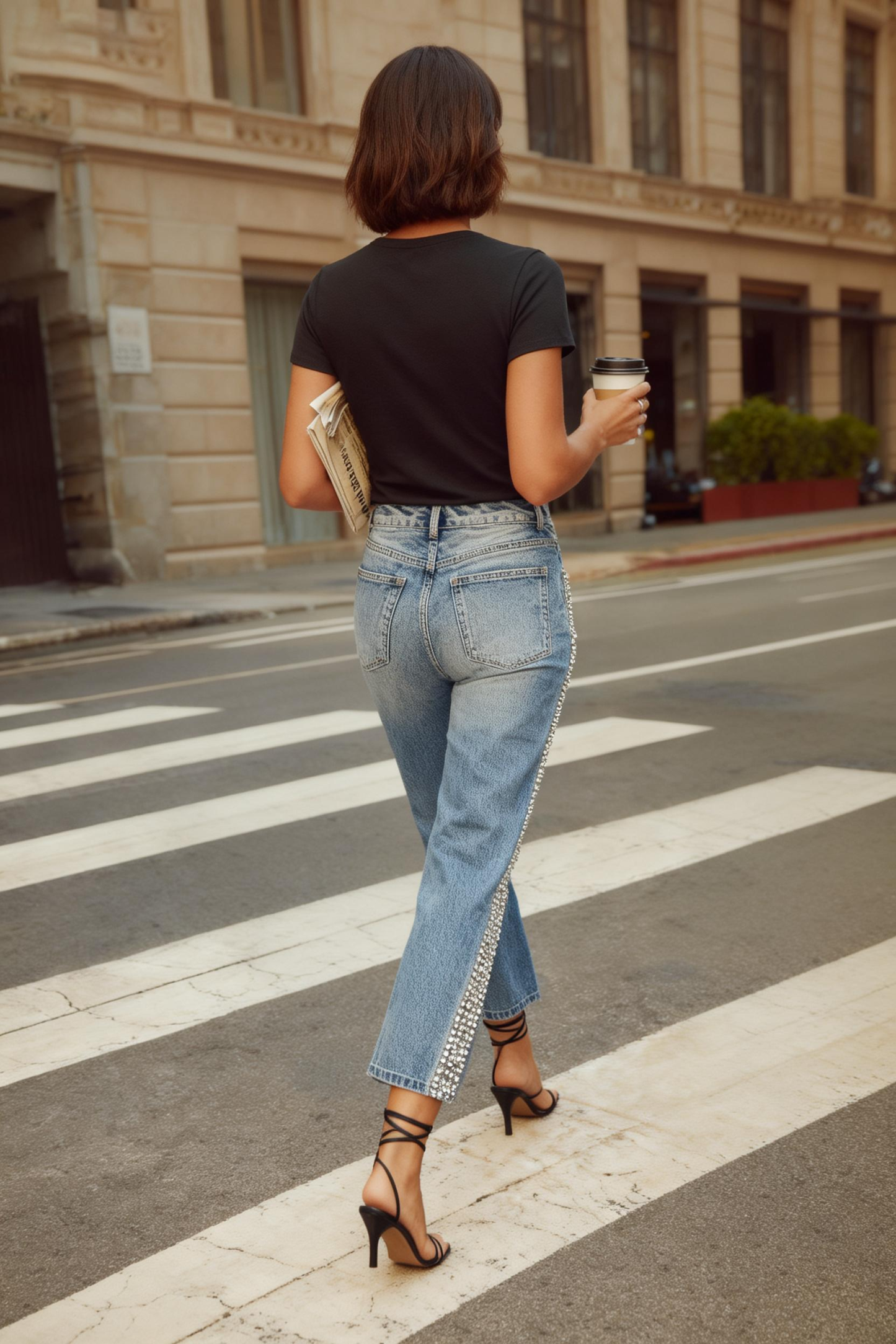 Trending Now Side Crystal Jeans For Women