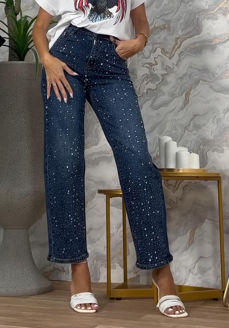 Ladies' Trendying Glitter Rhinestone Embroidered Jeans