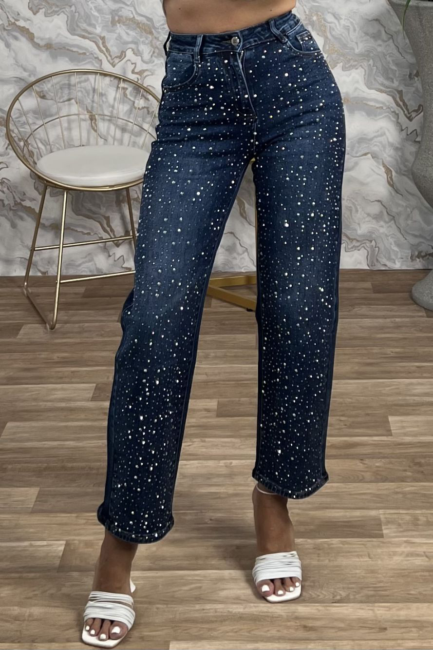 Ladies' Trendying Glitter Rhinestone Embroidered Jeans