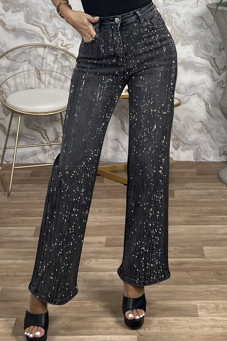 Dazzling Full Rhinestone Embellished Jeans For Women