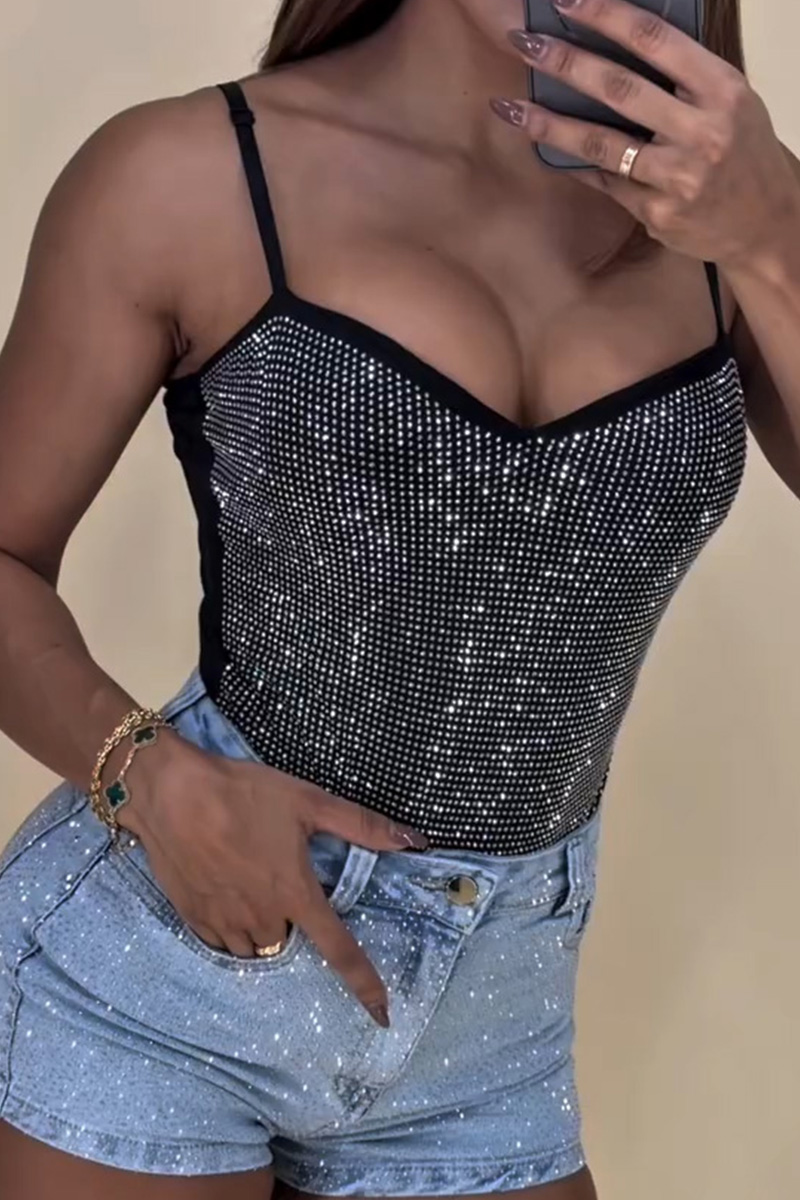 Women's Crystal Embellished Stretch Tank Top