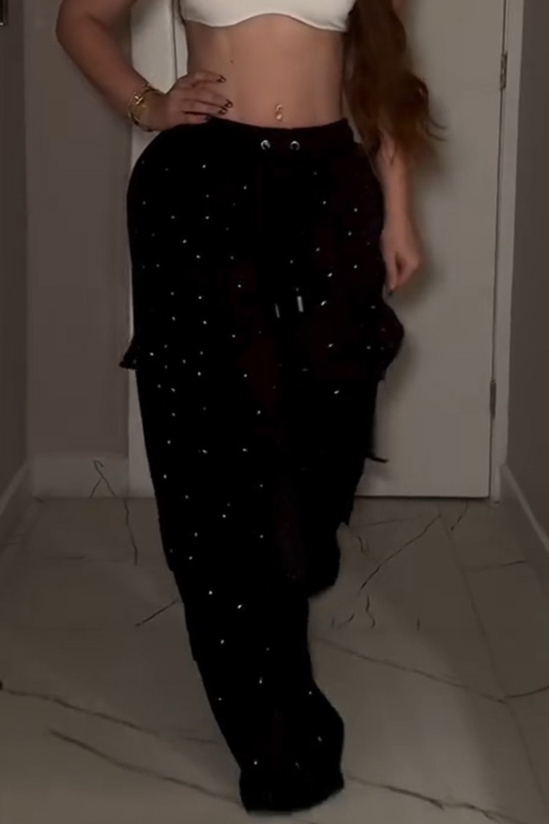 Ladies Sparkling Studded Flex Fit Cargo Pants