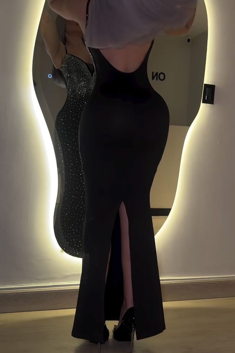 Women's Fashion Rhinestone Stretchy Bodycon Dress