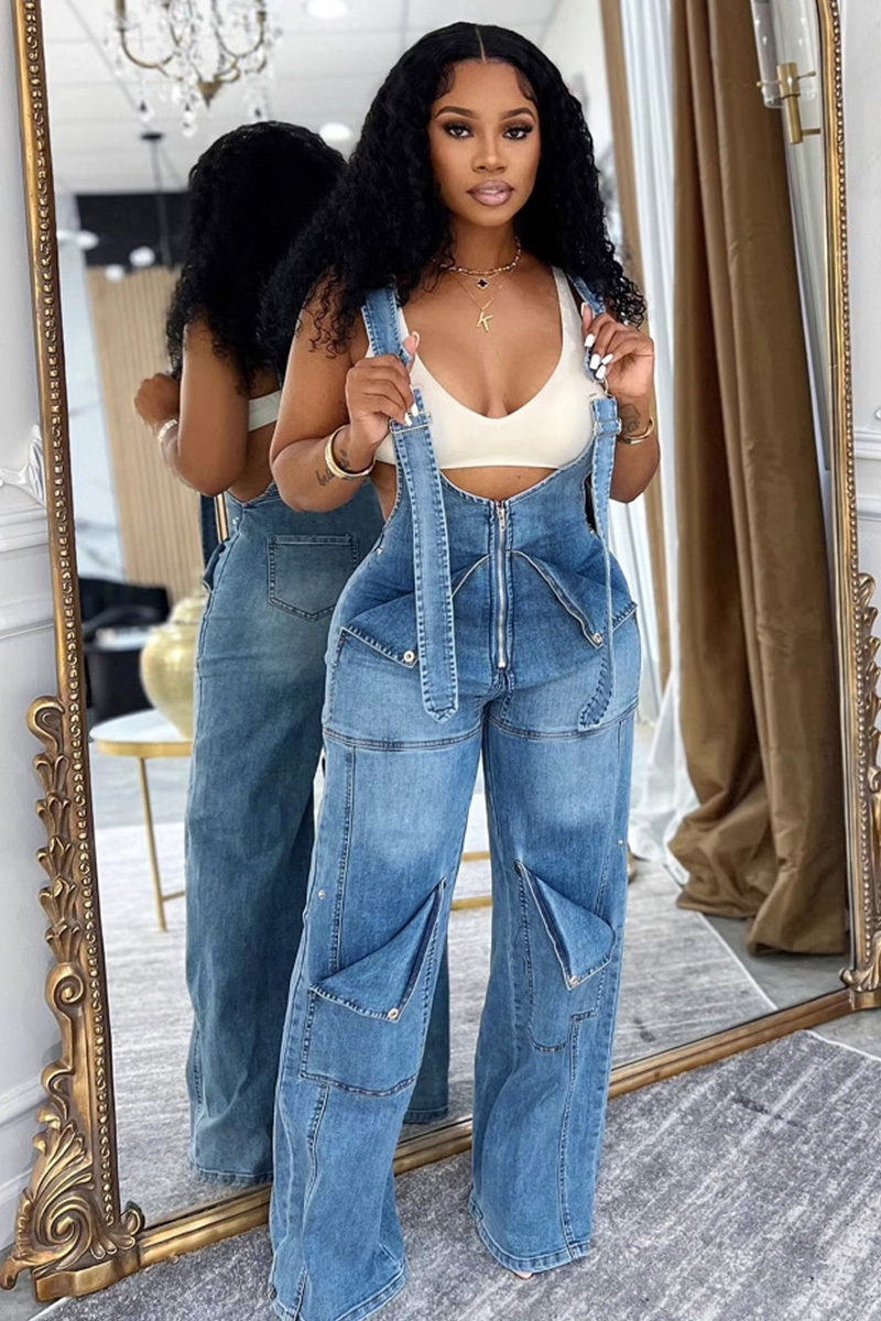 Women Casual Wear Flowy Wide Leg Overalls