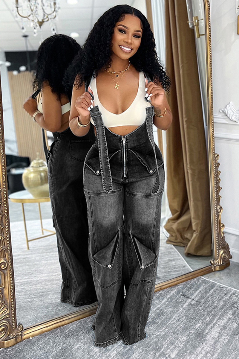 Women Casual Wear Flowy Wide Leg Overalls