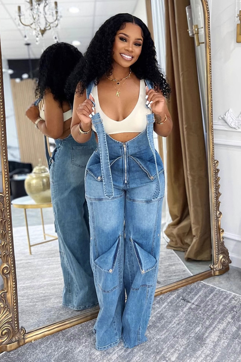 Women Casual Wear Flowy Wide Leg Overalls