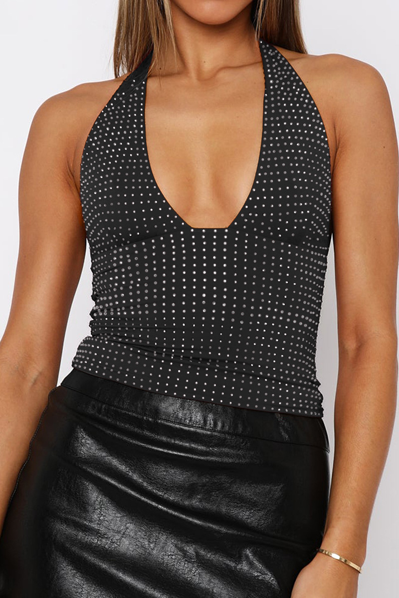 Women's Y2K Sexy Deep V Neck Tee Sleeveless Top