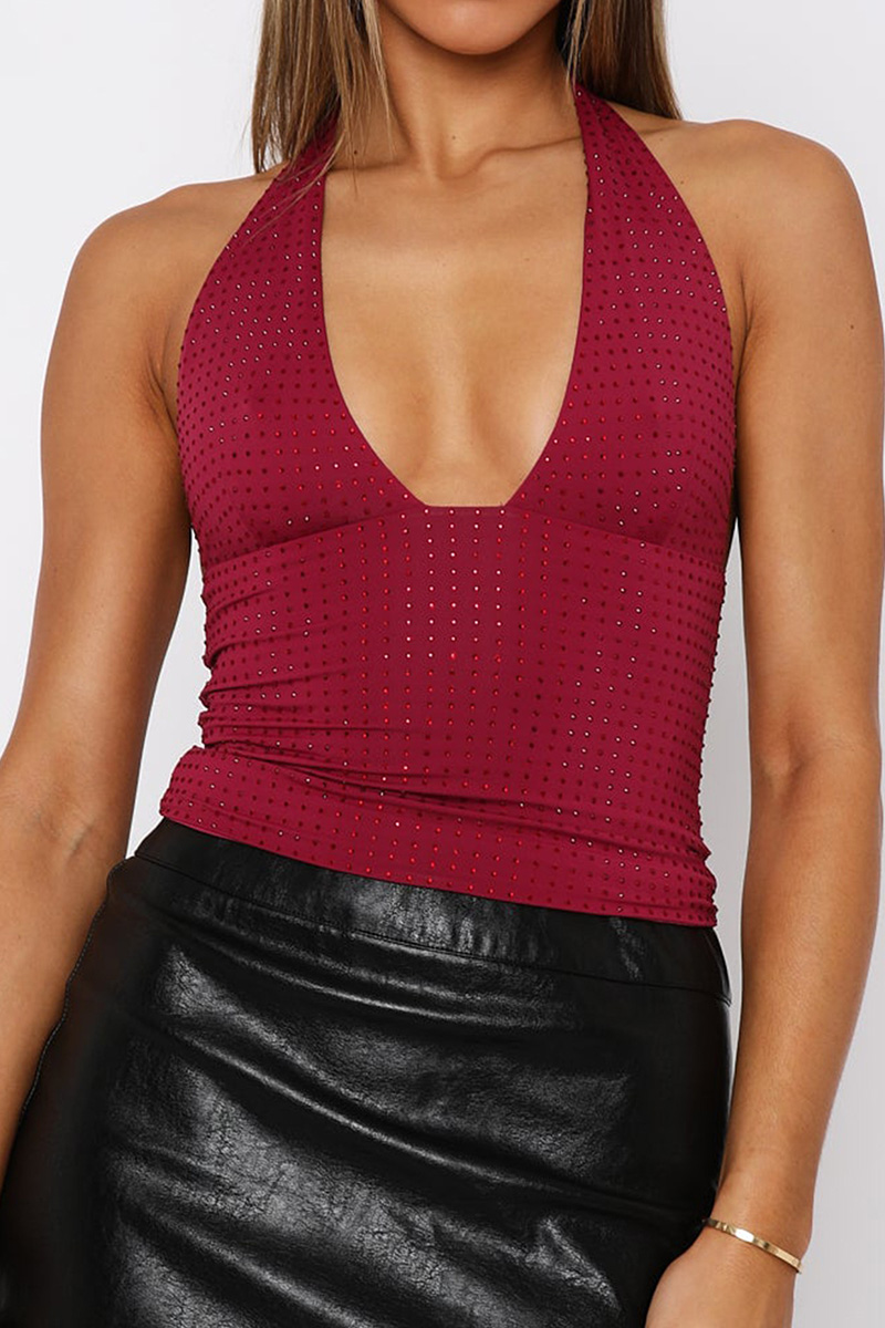 Women's Y2K Sexy Deep V Neck Tee Sleeveless Top