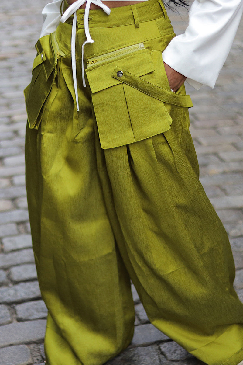 Women's Casual Detachable Pocket Wide-Leg Pants