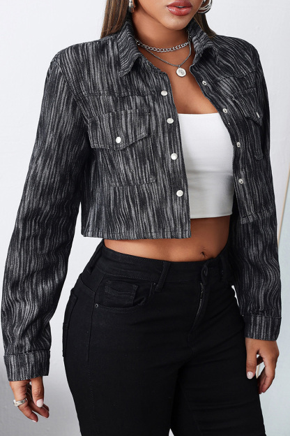 Women's Distressed Vintage Cropped Denim Jacket