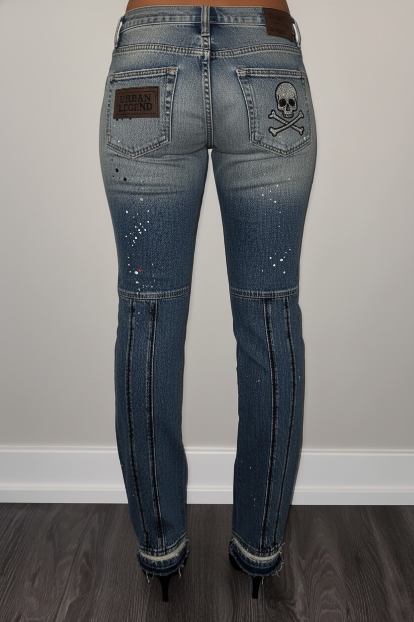 Women's Fashion Street Patchwork Printed Jeans