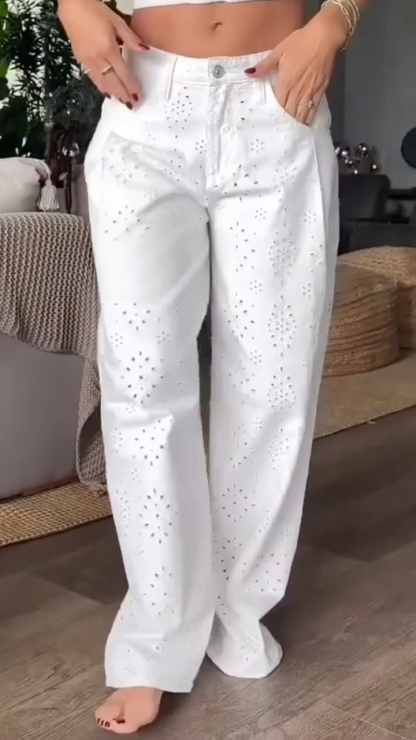 Women's Openwork Casual Jeans
