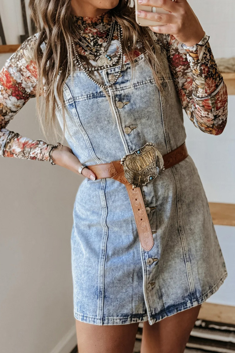 Women's Casual Western Fit Denim Dress