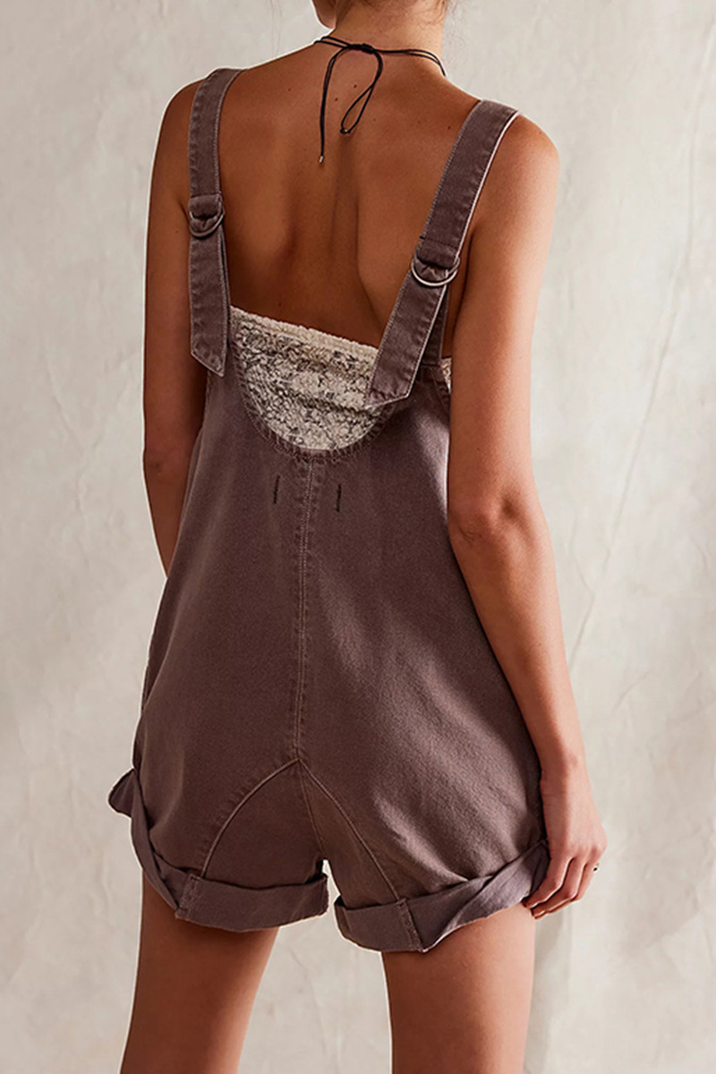 Women's Adjustable Strap Washed Denim Overalls