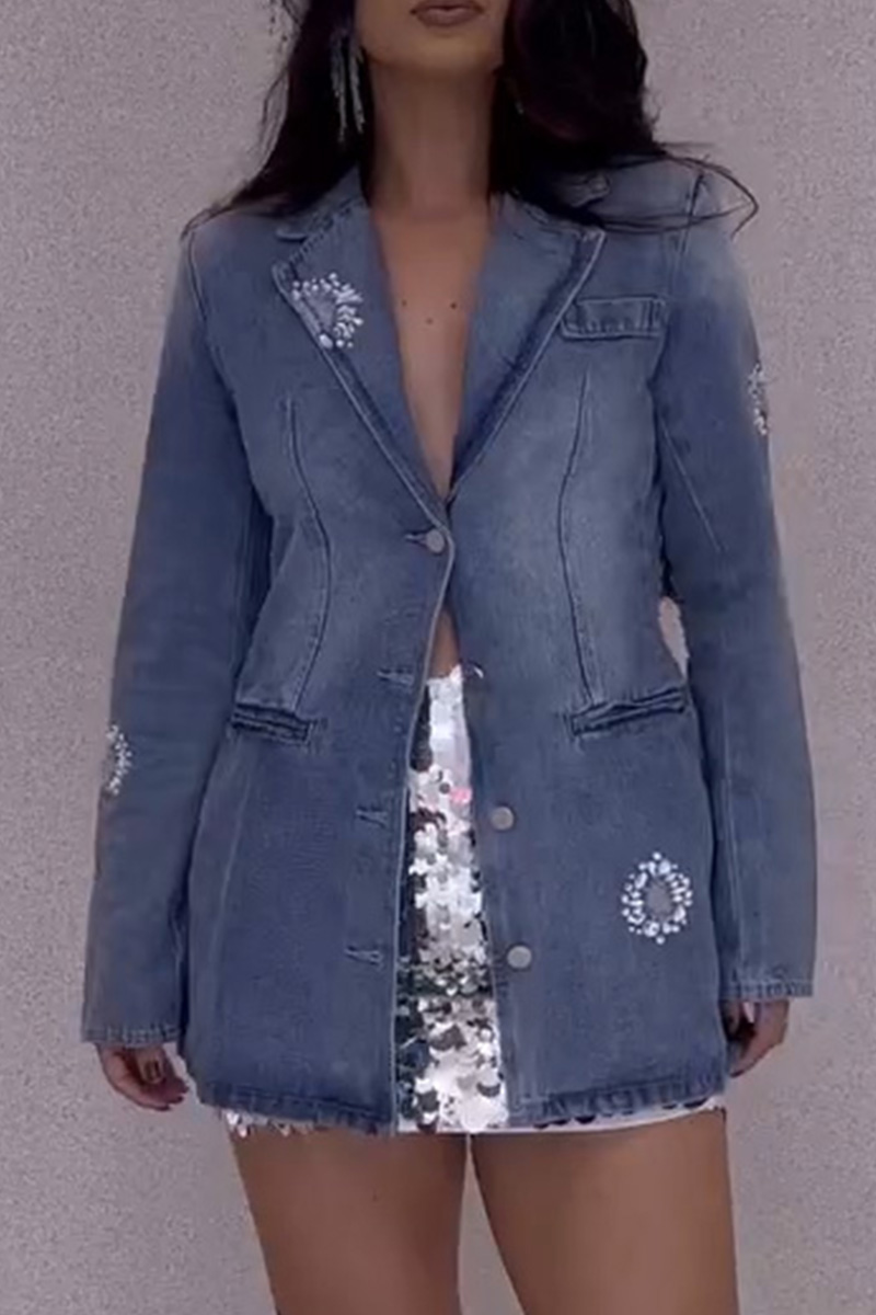 Ladies Stylish Outerwear Rhinestone Blazer