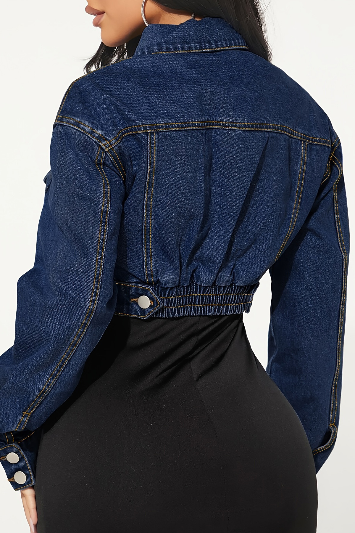 Women's Casual Pocket Button Denim Jacket