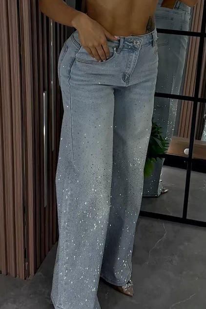 Women's Glam Sparkling Dense Rhinestone Jeans