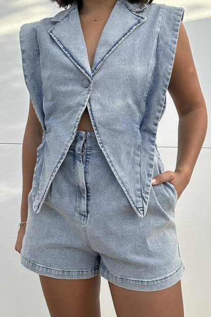 Women's Casual Triangle Design Short Jumpsuit