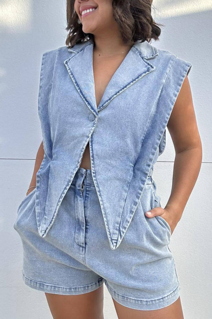 Women's Casual Triangle Design Short Jumpsuit