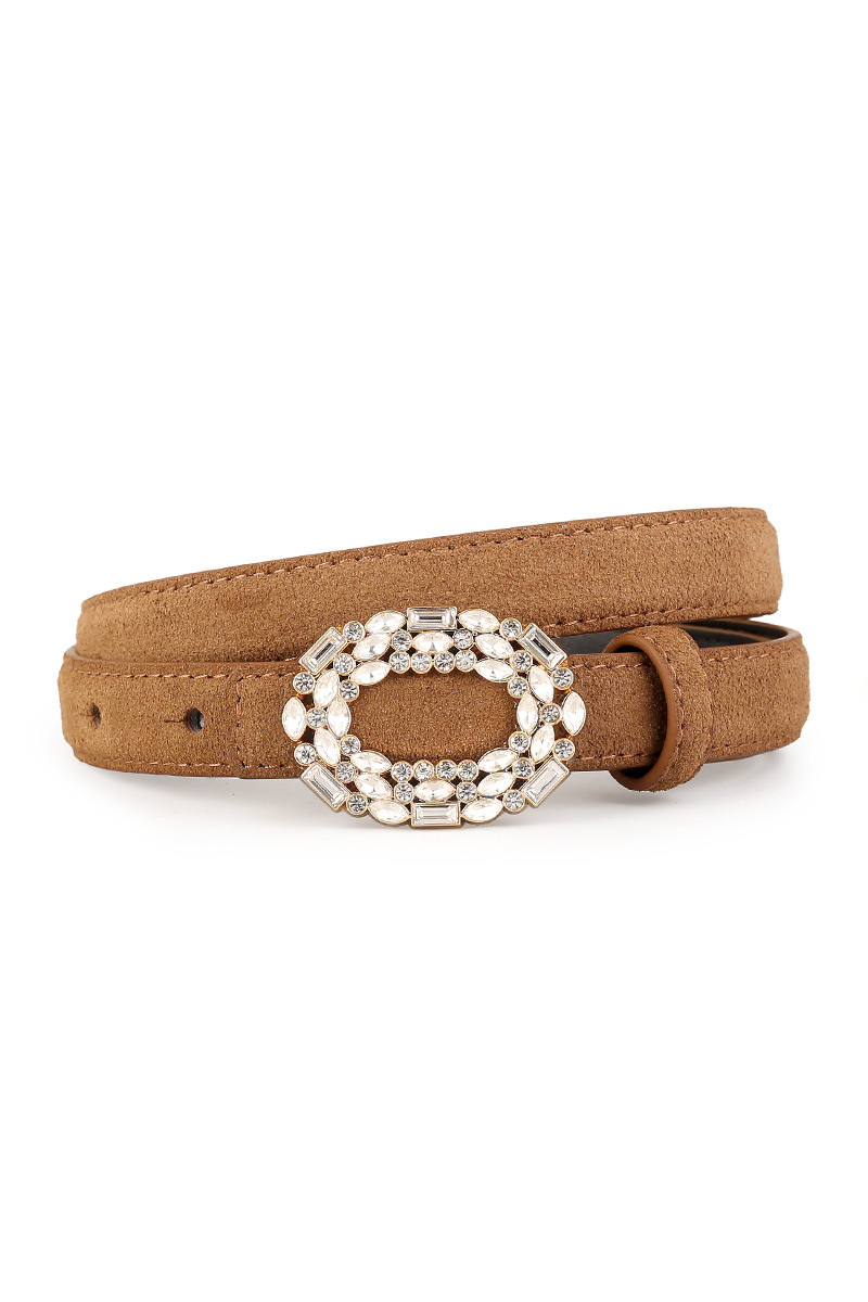 Ladies' Versatile Leather Smooth Buckle Belt