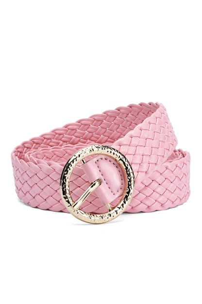 Versatile Women's Patent Leather Belt With Round Buckle