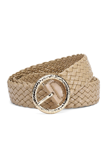 Versatile Women's Patent Leather Belt With Round Buckle