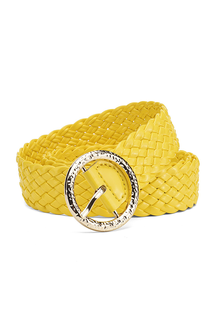 Versatile Women's Patent Leather Belt With Round Buckle