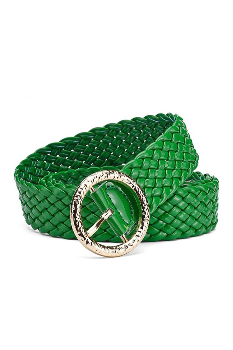 Versatile Women's Patent Leather Belt With Round Buckle