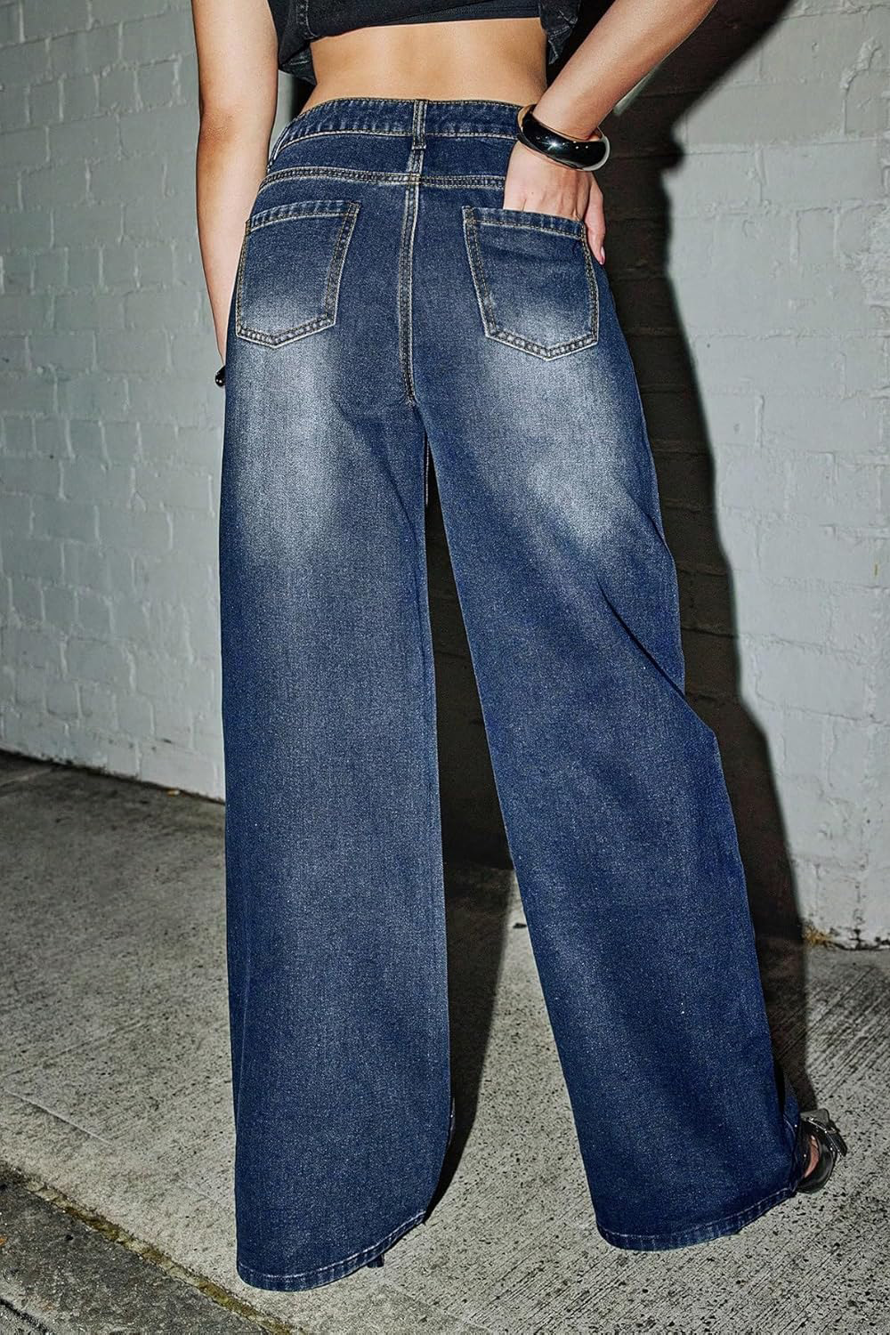 Women's Y2k Rhinestone Wide-Leg Jeans