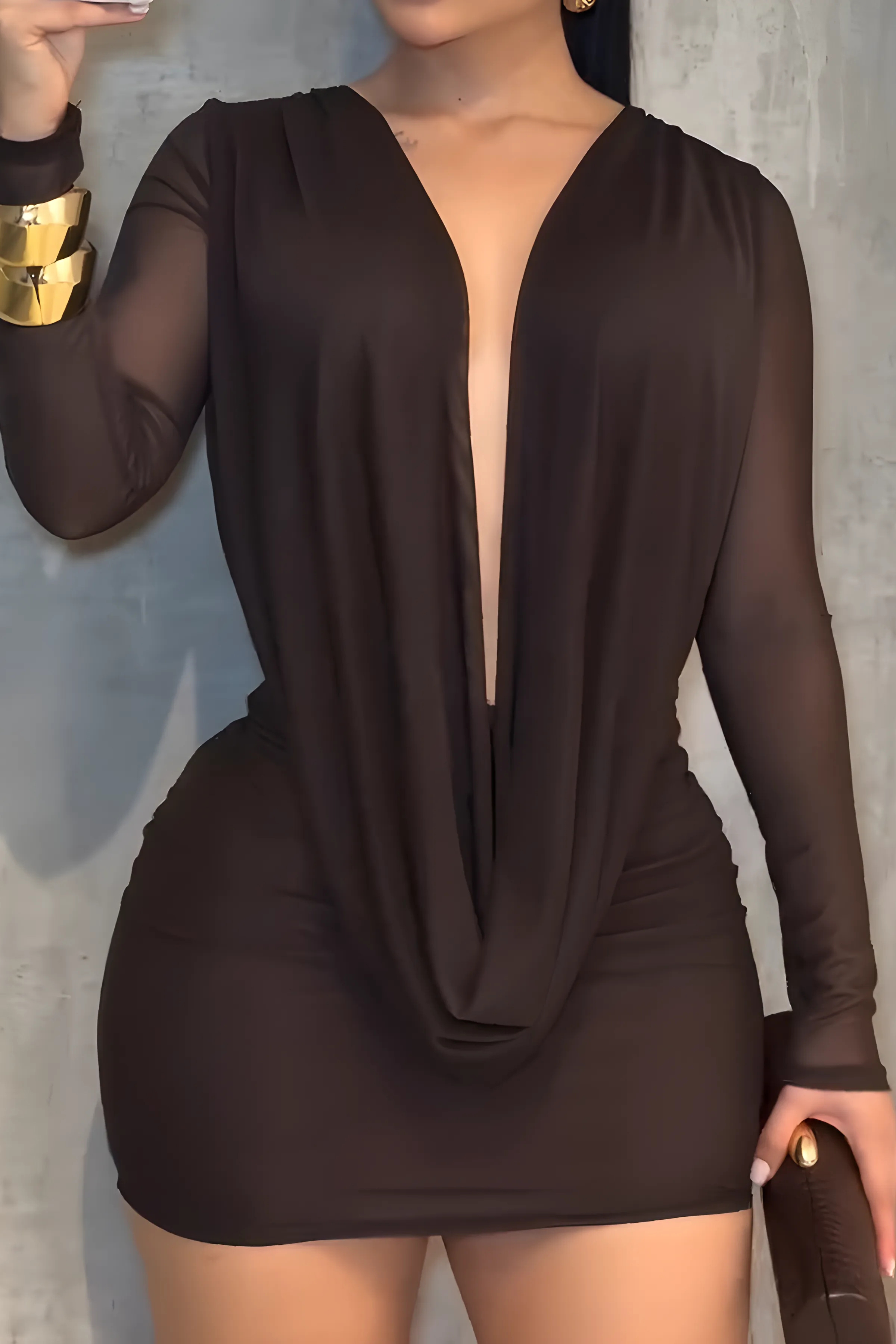 Elegant Women's Backless Short Bodycon Dress