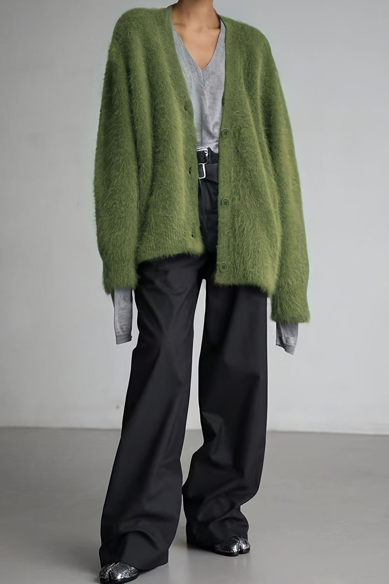 Ladies Chic Oversized Fuzzy Knit Sweater