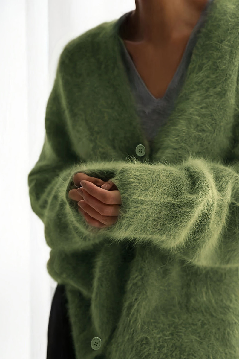 Ladies Chic Oversized Fuzzy Knit Sweater