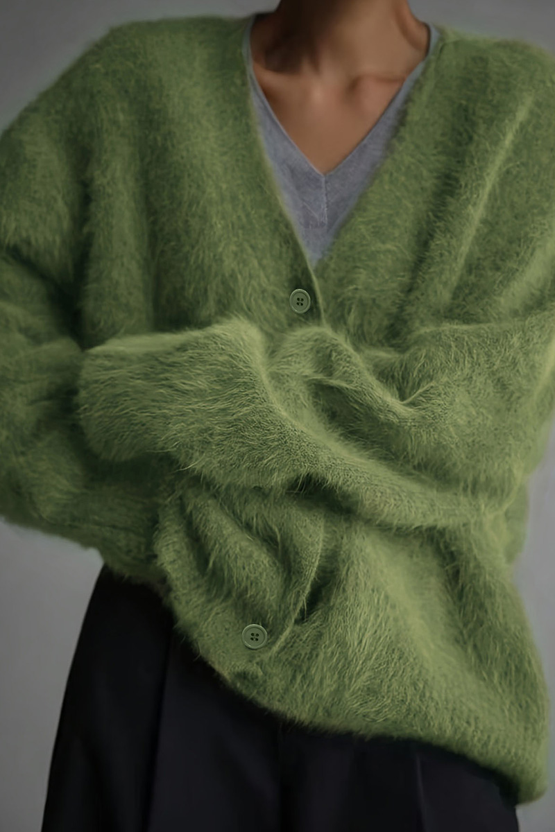 Ladies Chic Oversized Fuzzy Knit Sweater