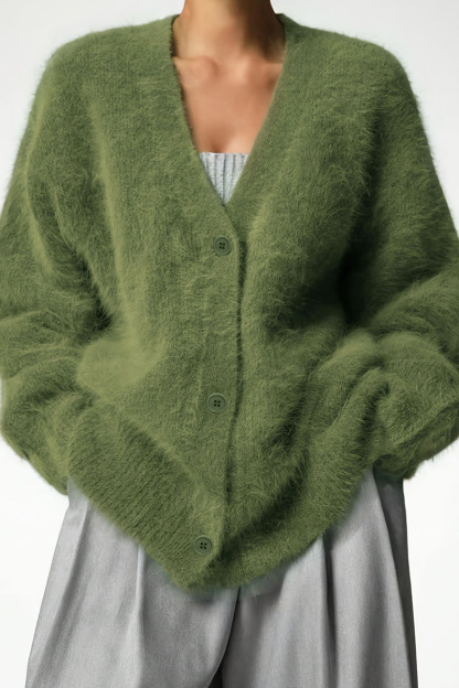 Ladies Chic Oversized Fuzzy Knit Sweater