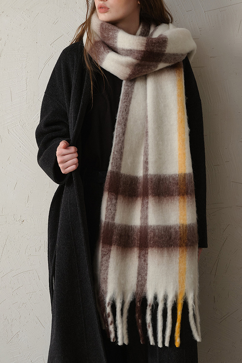 Women's Check Insulated Convertible Shawl & Scarf