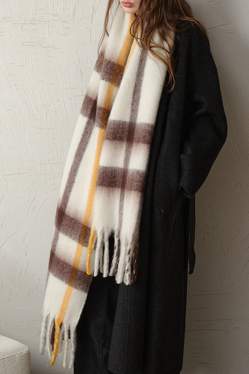 Women's Check Insulated Convertible Shawl & Scarf