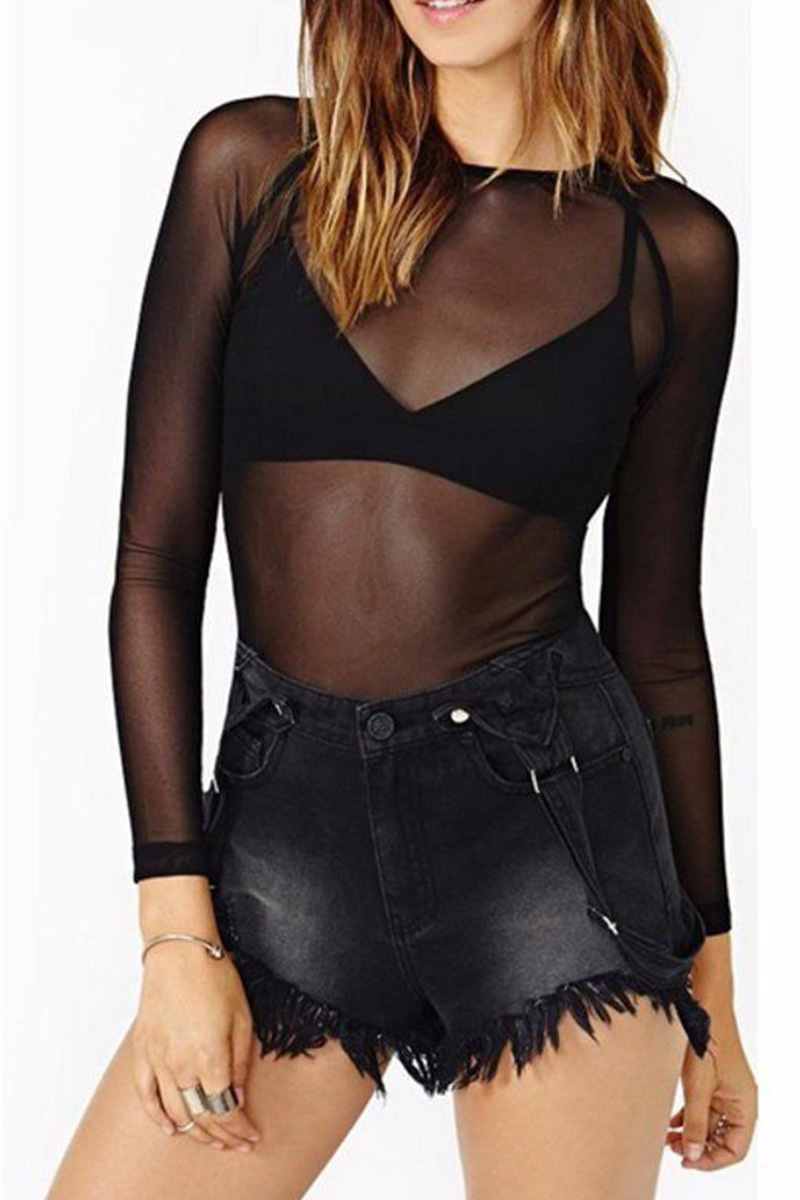 Women's Sheer Thin Mesh Ultra-Stretch Top